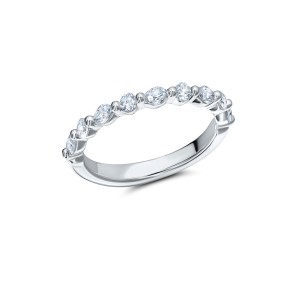 Peter Storm 14kt White Gold Round And Marquise Diamonds Band Ring