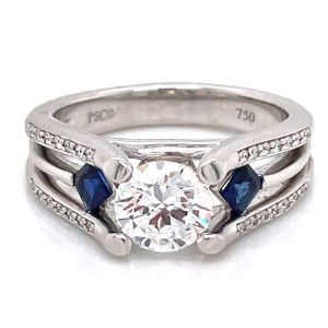 Peter Storm 18kt White Gold Sapphire And Diamond Engagement Ring Mounting