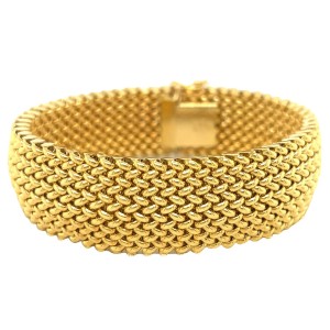 Estate 14kt Yellow Gold Wide Woven Bracelet