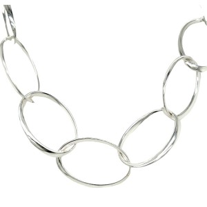 Peter Storm Tessuto Colori Sterling Silver Twisted Oval Necklace