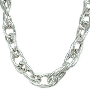 Peter Storm Tessuto Colori Sterling Silver Textured Oval Link Necklace