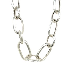 Peter Storm "Tessuto Colori" Sterling Silver Oval Link Chain Necklace