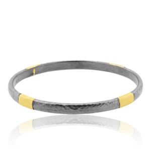 Lika Behar Fused 24kt Yellow Gold And Oxidized Sterling Silver "Ancora" Slip-over Bangle Bracelet