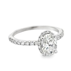 Peter Storm 14kt White Gold Oval Diamond Halo Engagement Ring