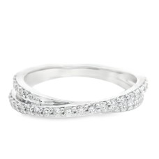 Peter Storm 14kt White Gold Diamond Crossover Band Ring