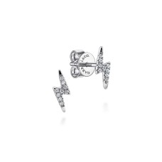 Gabriel & Co. 14kt White Gold Diamond Lightning Bolt Earrings