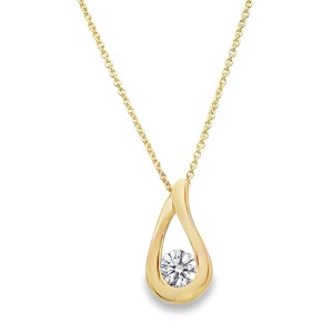 Forever Storm 14kt Yellow Gold Open Loop Diamond Pendant Necklace