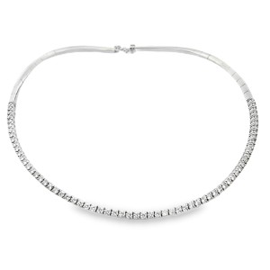 Estate 18kt White Gold Stefan Hafner Diamond Choker Necklace