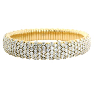 18kt Yellow Gold 15.93 Carat Diamond Expandable Bracelet