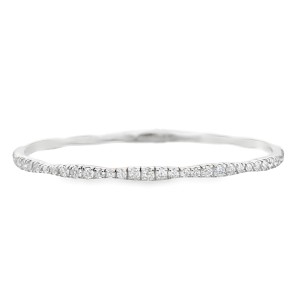 Forever Storm 14kt White Gold Diamond Bangle Bracelet