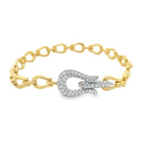 18kt Yellow Gold Diamond Buckle Bracelet