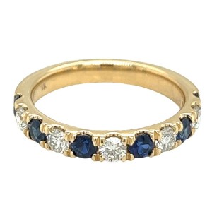 14kt Yellow Gold Sapphire And Diamond Eleven-stone Band