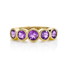 Sloane Street 18kt Yellow Gold Amethyst And Diamond Ring