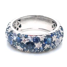 Christophe Danhier18kt White Gold Sapphire And Diamond Band Ring