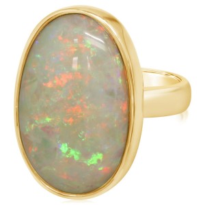 Parle 14kt Yellow Gold Large Oval Opal Ring