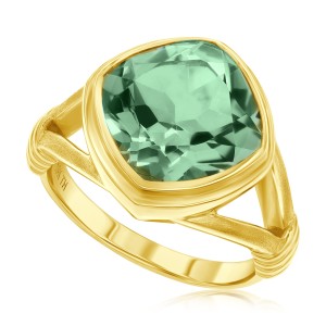 Michou 18kt Yellow Gold Green Amethyst Ring. This Ring 