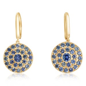 Parle 14kt Yellow Gold Montana Sapphire Circle Dangle Earrings