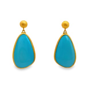 Lika Behar 24kt Yellow Gold "Sloane" Dangle Turquoise Earrings