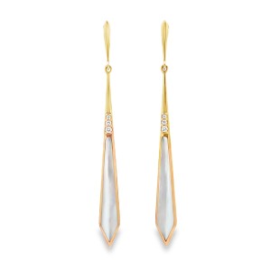 Kabana 14kt Yellow Gold Mother-of-pearl And Diamond Dangle Earrings