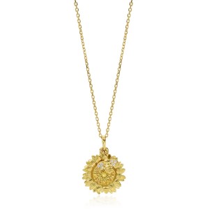 Gumuchian 18kt Yellow Gold Yellow Sapphire "B" Sunflower Pendant Necklace