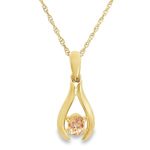 Estate 18kt Yellow Gold Topaz Pendant Necklace