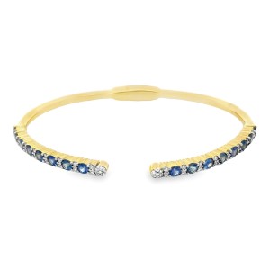 Sloane Street 18kt Yellow Gold Sapphire And Diamond Cuff Bracelet