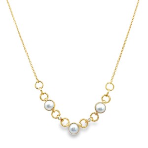 Michou 18kt Yellow Gold Pearl And Diamond "Infinity" Necklace