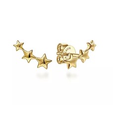 Gabriel & Co.14kt Yellow Gold Triple Graduating Stars Earrings