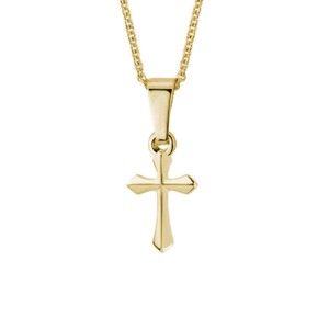 14kt Yellow Gold Petite Cross Pendant Necklace