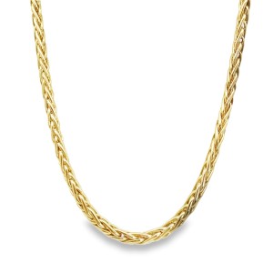 Estate 18kt Yellow Gold Wheat Chain Necklace