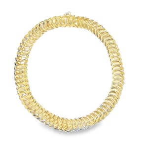 Estate 14kt Yellow Gold Crescent Moon Link Collar Necklace