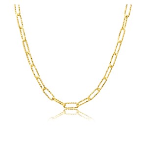 Peter Storm "Tessuto Colori" Yellow Gold Finish Sterling Silver Twisted Paperclip Link 36" Necklace