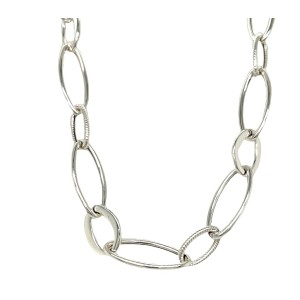 Peter Storm "Tessuto Colori" Sterling Silver 18" Oblong Link Chain Necklace