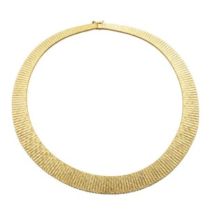 Charles Garnier 18kt Yellow Gold Over Sterling Silver Diamond-cut Collar Necklace