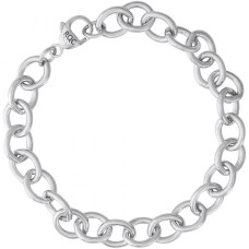 Sterling Silver Open Circle  Link Charm Bracelet