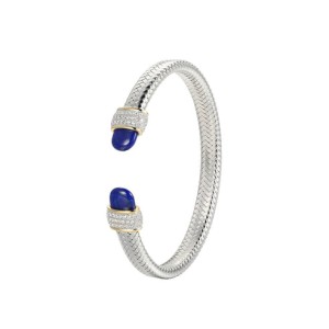 Charles Garnier Sterling Silver And Lapis Cuff Bracelet