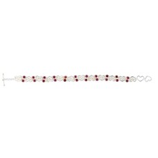 Michou Sterling Silver And 22kt Vermeil Rhodolite Garnet Heart Motif Bracelet