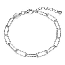 Charles Garnier Sterling Silver Diamond-cut Paperclip Link Bracelet