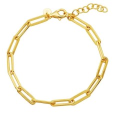 Charles Garnier 18kt Yellow Gold Over Sterling Silver Paperclip Link Bracelet