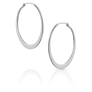 J&S Freeman Sterling Silver Large Flat Hoop Earrings